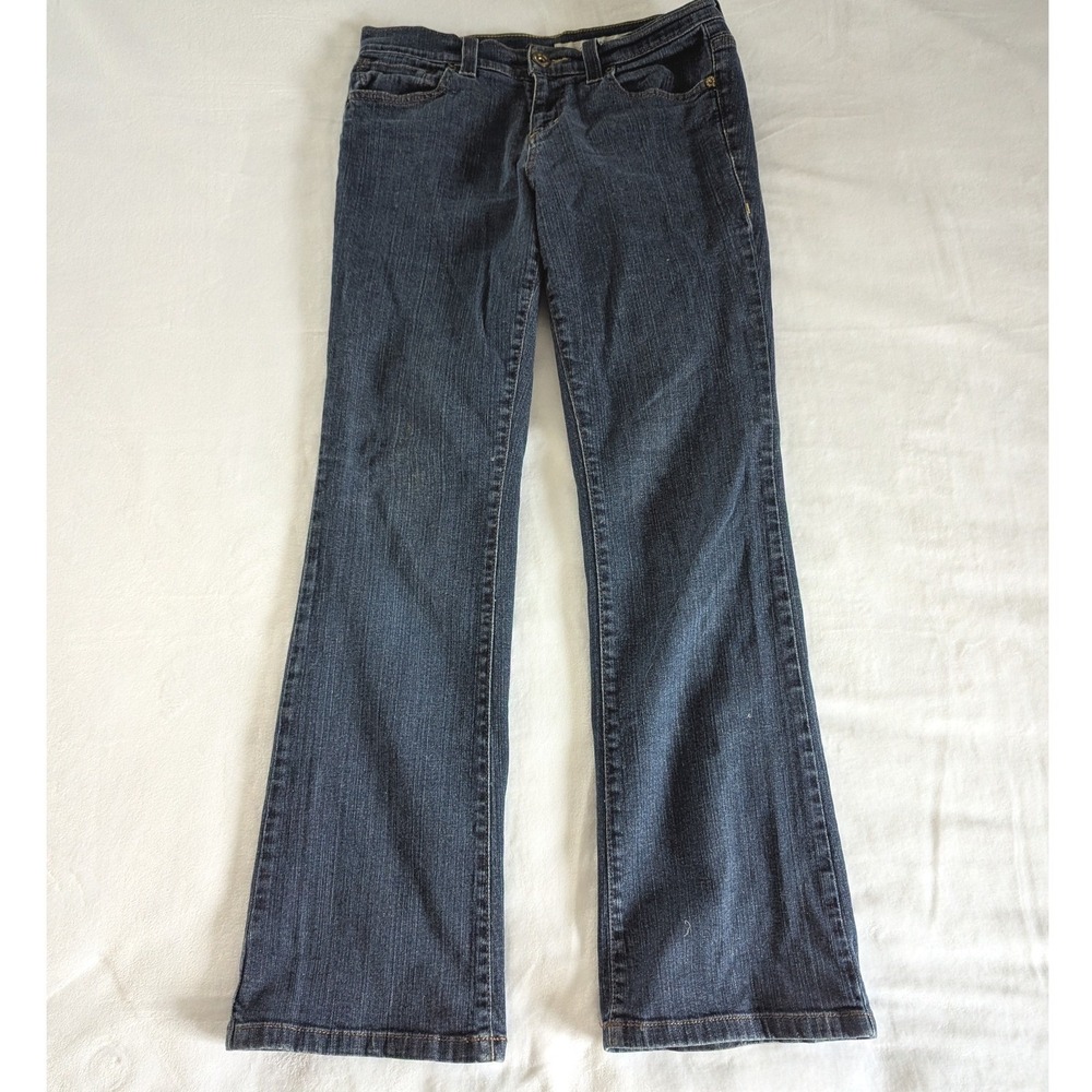 DKNY Jeans Bootcut Mid Rise Dark Wash Flap Pocket Denim Sz 8R Y2K Retro Indie